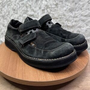 Simple Suede Mary Jane Platform Shoes Faded Black Y2K 90s Chunky Grunge Goth 8.5